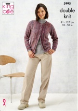 Knitting Pattern - King Cole 5995 - Homespun Prism DK - Ladies Cardigans